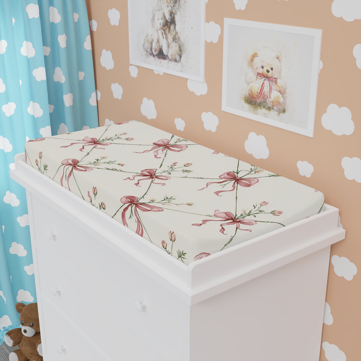 Heirloom Bow Garden Changing Pad Cover