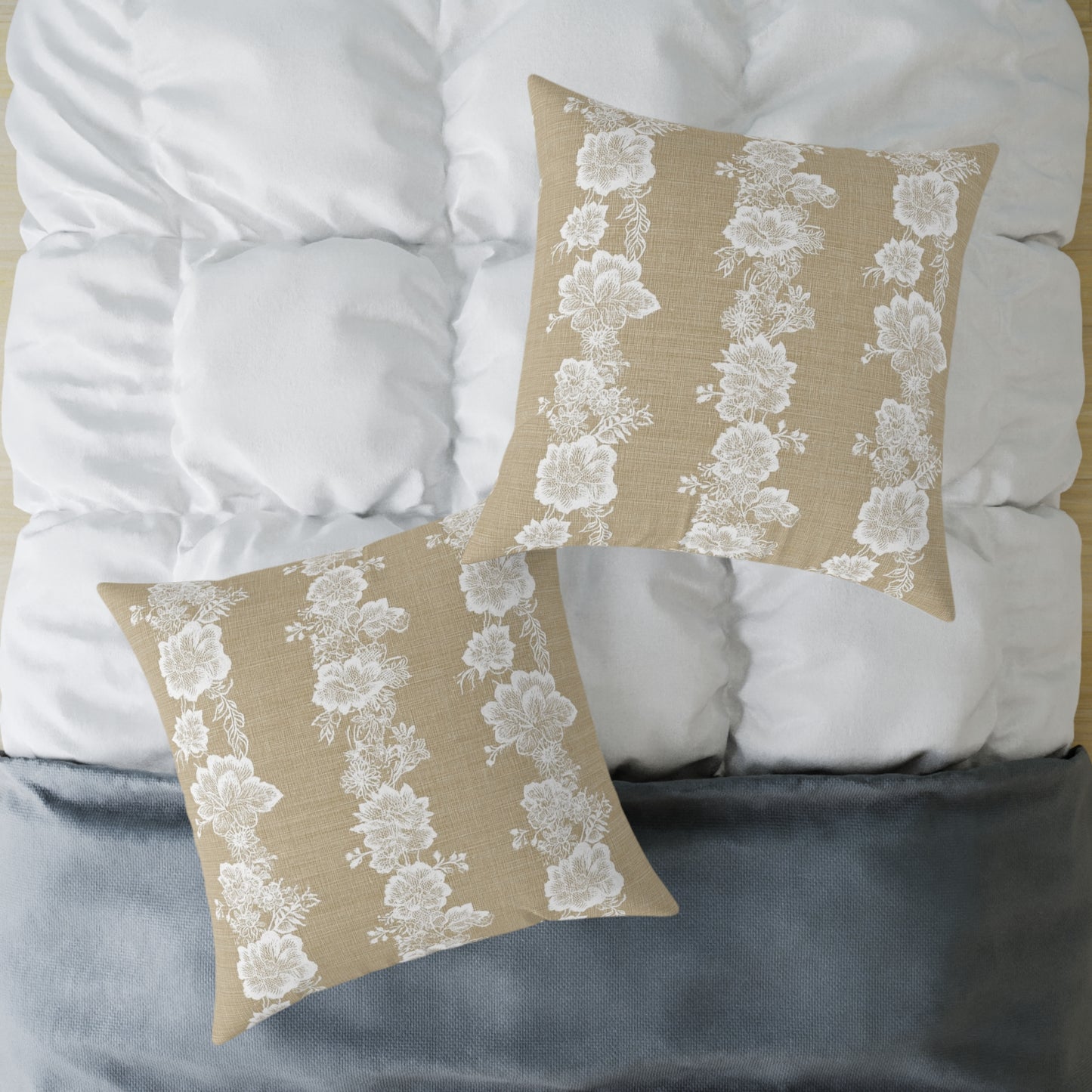 Heirloom Lace Floral Throw Pillow