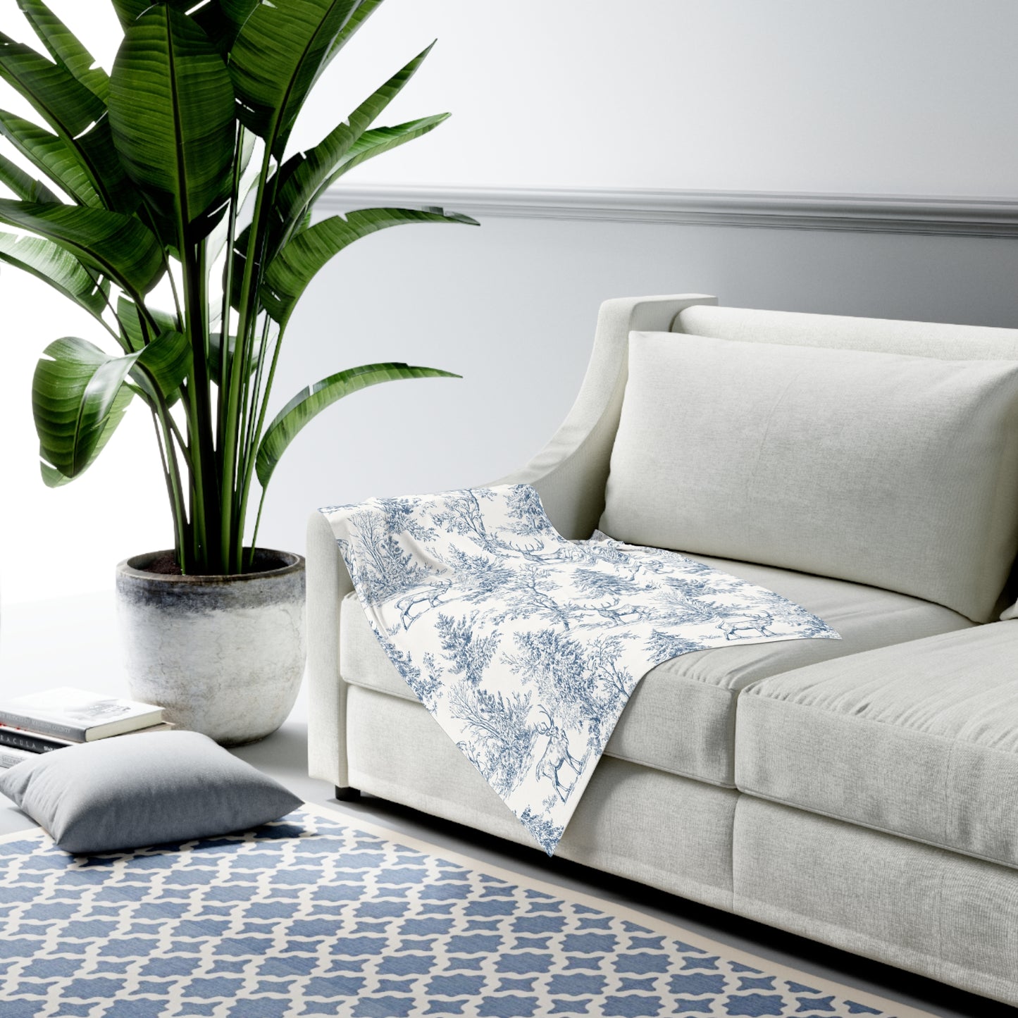 Peppermint’s Winterwood Heirloom Swaddle Blanket– Blue Toile Nursery Swaddle