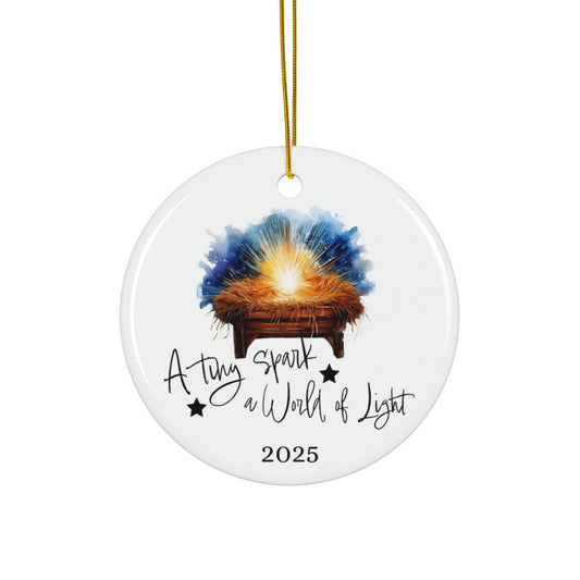 A Tiny Spark, A World of Light 2025 Nativity Ornament â Christian Christmas Keepsake by Peppermint Pickle