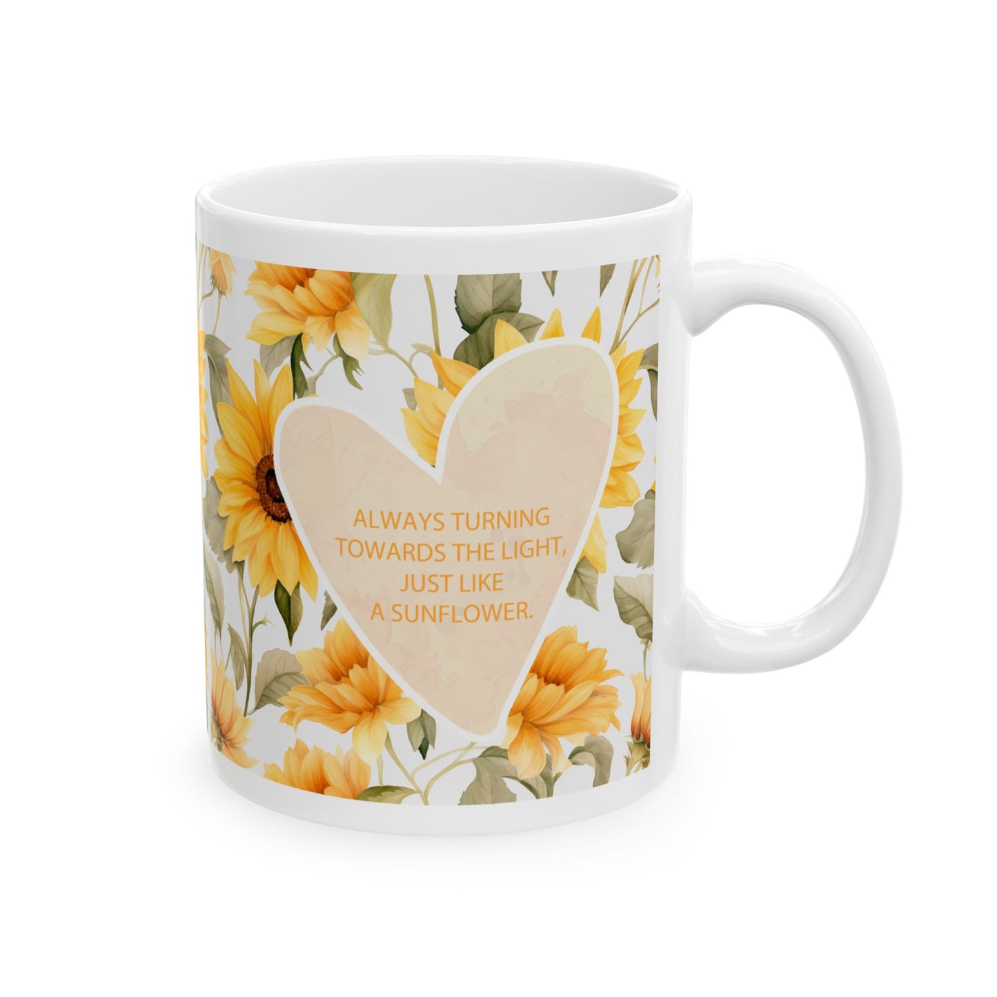 Mom's Sunflower Floral Ceramic Mug — Yellow Sunflowers Coffee Cup (11oz)