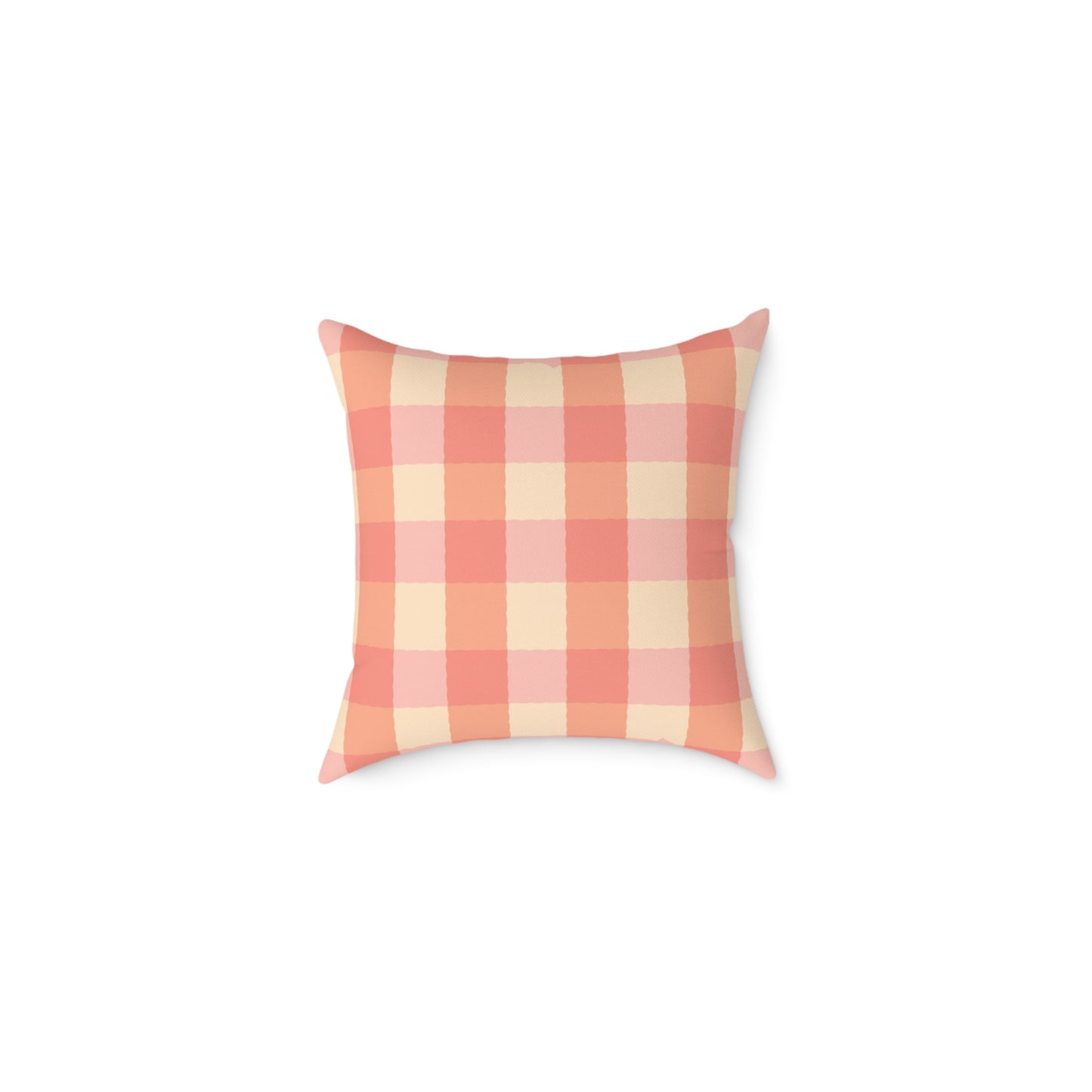 Joyful Gingham Pillow – Coral Pink Checkered Cushion for Cozy, Collected Homes  Layer with Heirloom Plum, Stillwater Check, or any of our art pillows for a warm, welcoming touch. Charming Checkered Throw Pillow, Cozy Home Decor