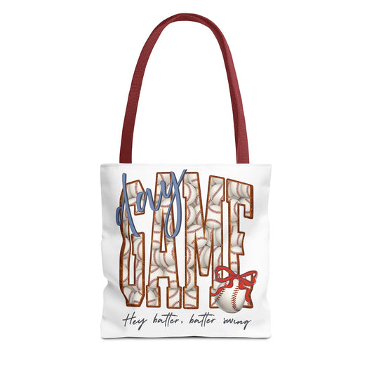 Mom Baseball Tote Bag — 'Hey Batter, Batter Swing'  Canvas Tote