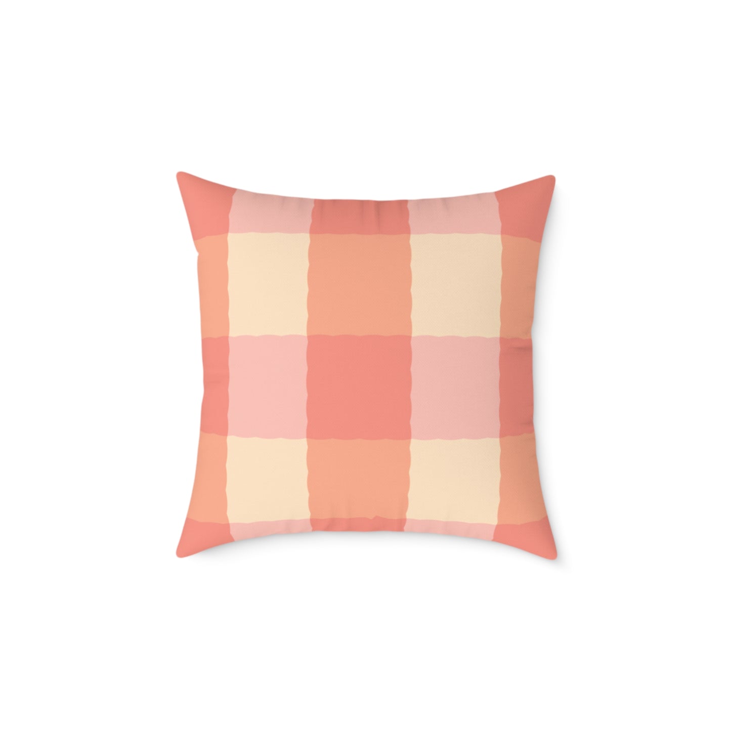 Joyful Gingham Pillow – Coral Pink Checkered Cushion for Cozy, Collected Homes  Layer with Heirloom Plum, Stillwater Check, or any of our art pillows for a warm, welcoming touch. Chic Checkered Pillow