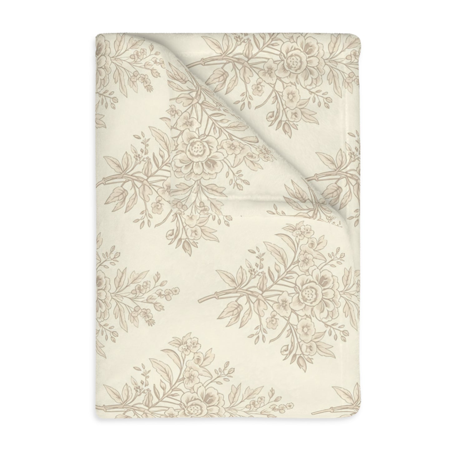 Heirloom Botanical Throw Blanket | Soft Neutral Floral