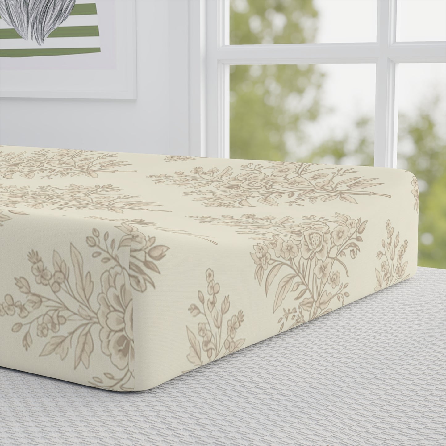 Heirloom Botanical Changing Pad Cover | Soft Neutral Floral