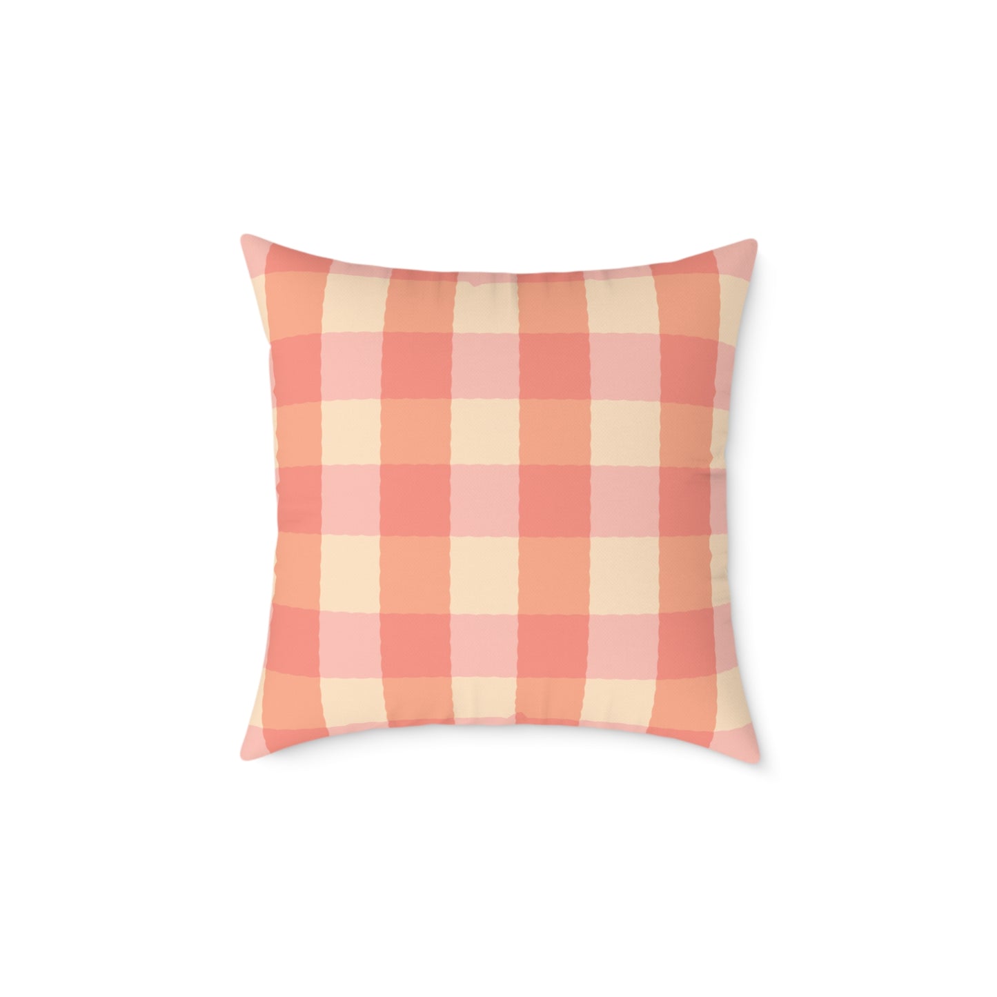 Joyful Gingham Pillow – Coral Pink Checkered Cushion for Cozy, Collected Homes  Layer with Heirloom Plum, Stillwater Check, or any of our art pillows for a warm, welcoming touch. Charming Checkered Throw Pillow, Cozy Home Decor