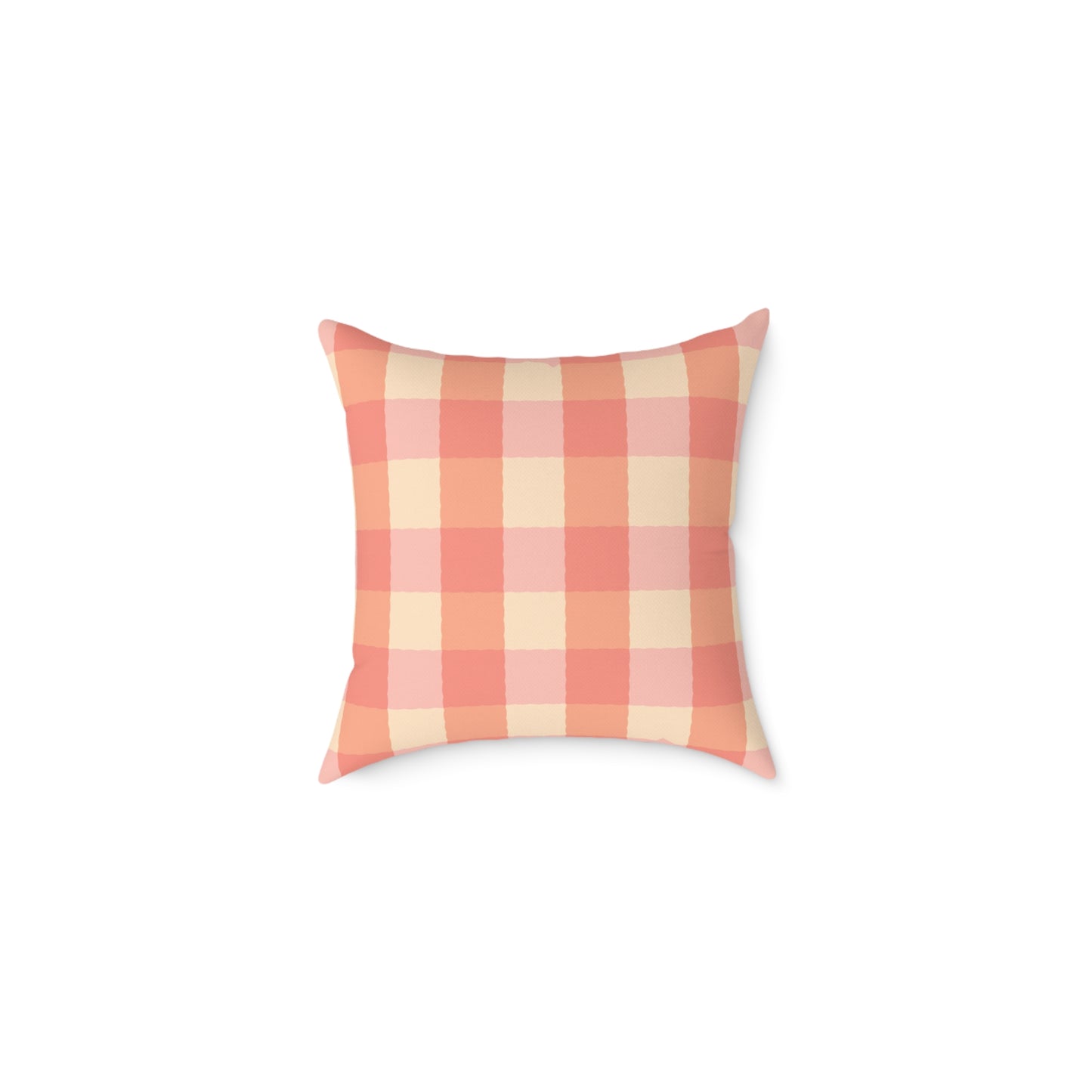 Joyful Gingham Pillow – Coral Pink Checkered Cushion for Cozy, Collected Homes  Layer with Heirloom Plum, Stillwater Check, or any of our art pillows for a warm, welcoming touch. Charming Checkered Throw Pillow, Cozy Home Decor