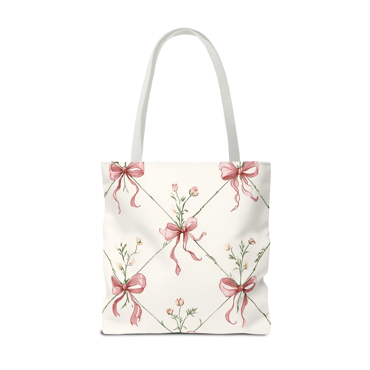 Bow Garden Cotton Tote Bag | Floral Bow Everyday Carryall