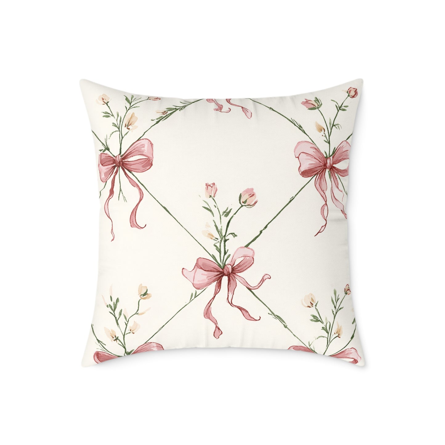 Heirloom Bow Garden Pillow Cover – 16”, 18”, or 24”