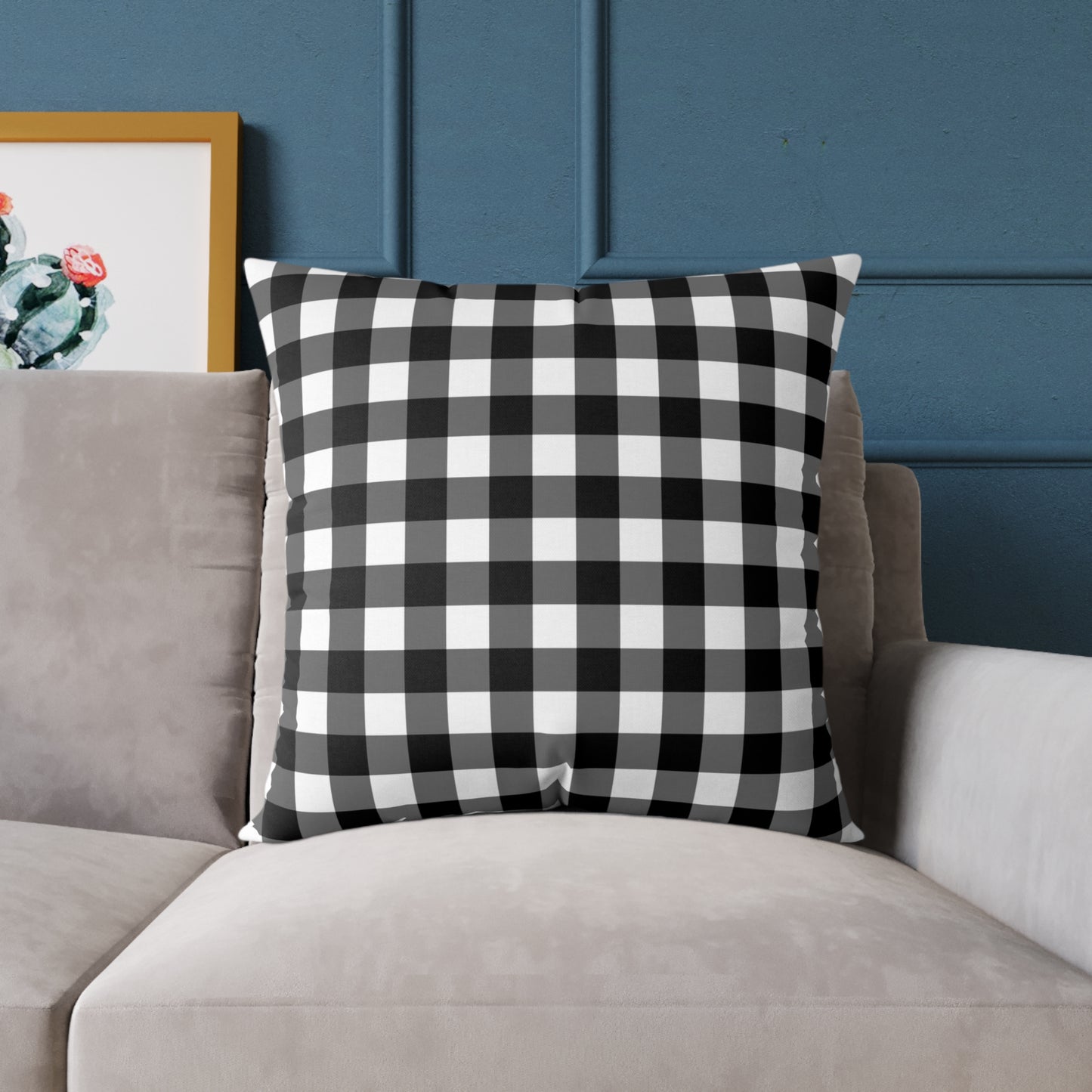 Stillwater Check Pillow – Black Gingham Neutral for Layered Home Styling Pairs beautifully with Joyful Gingham, Heirloom Plum, and all Peppermint Pickle signature prints.