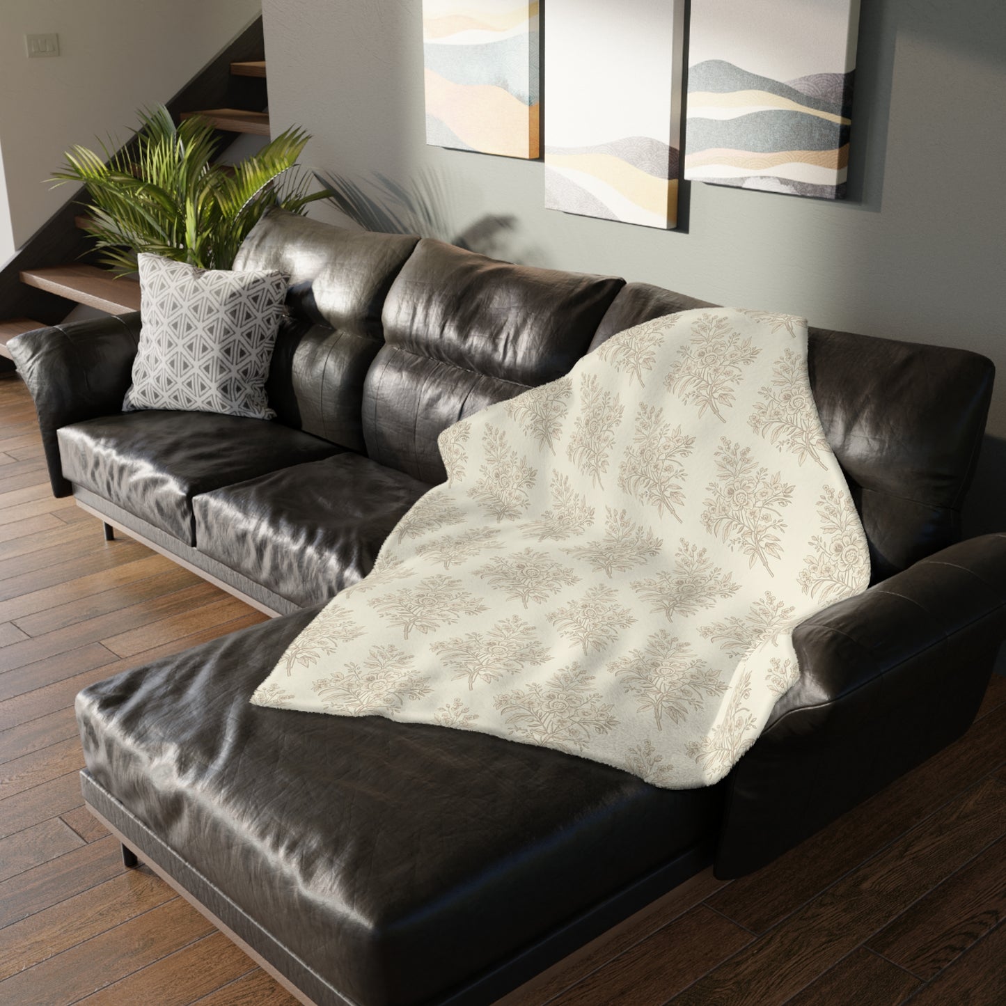 Heirloom Botanical Throw Blanket | Soft Neutral Floral