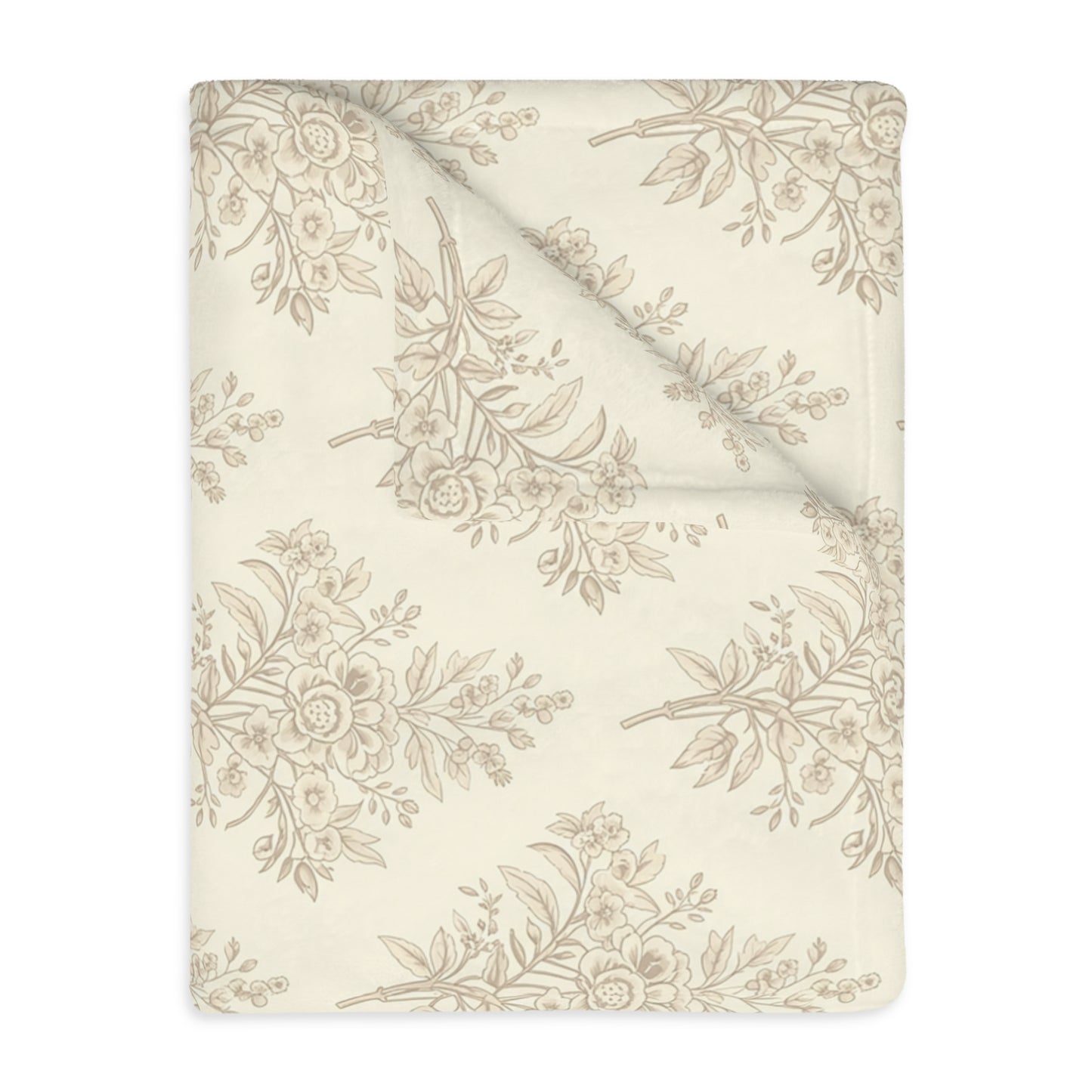 Heirloom Botanical Throw Blanket | Soft Neutral Floral