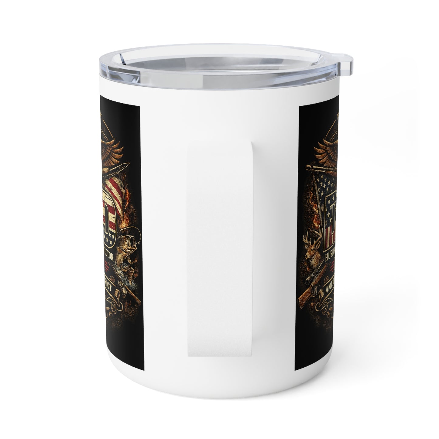 10oz Insulated Coffee Mug - Patriotic American Eagle & Shield Grillmaster Design