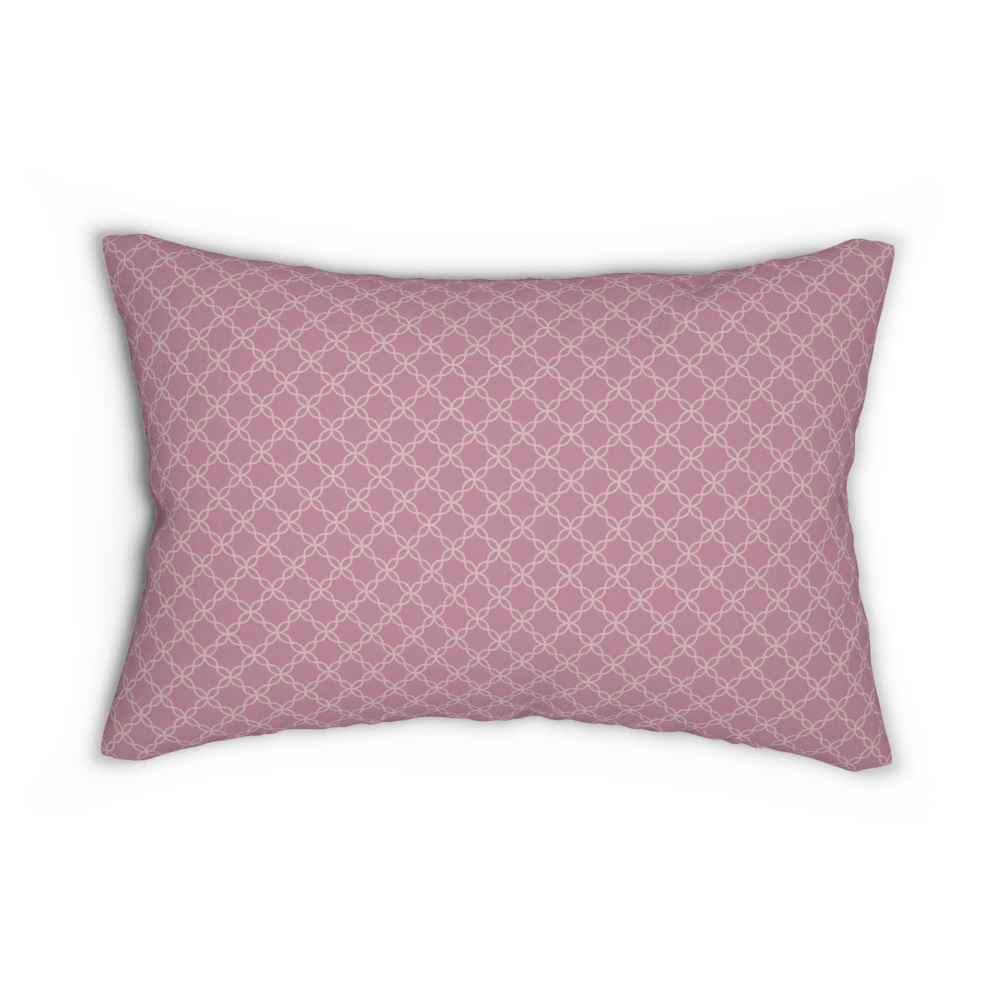 Heirloom Plum Pillow – Soft Purple Lattice Accent for Timeless Layered Style  Pairs beautifully with Joyful Gingham, Stillwater Check, and all Peppermint Pickle art pillows.   Spun Polyester Lumbar Pillow