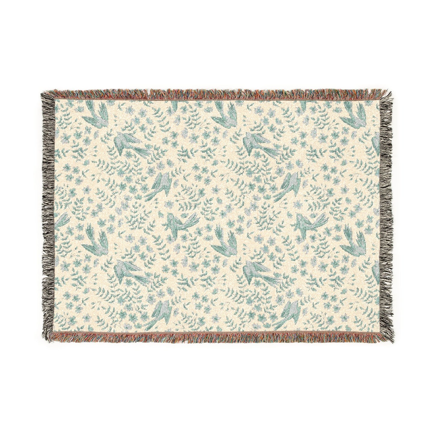 Woven Blanket — Vintage Floral Pattern Throw