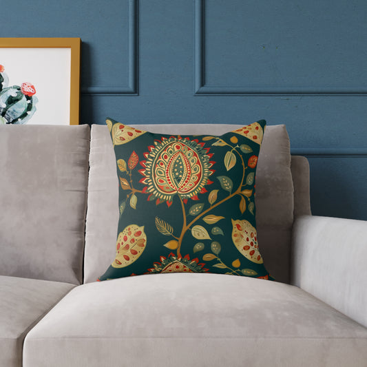 Peppermint’s Heirloom Garden Pillows | Vintage Floral Throw Pillows | Classic Botanical Home Decor   Teal Paisley Floral Throw Pillow