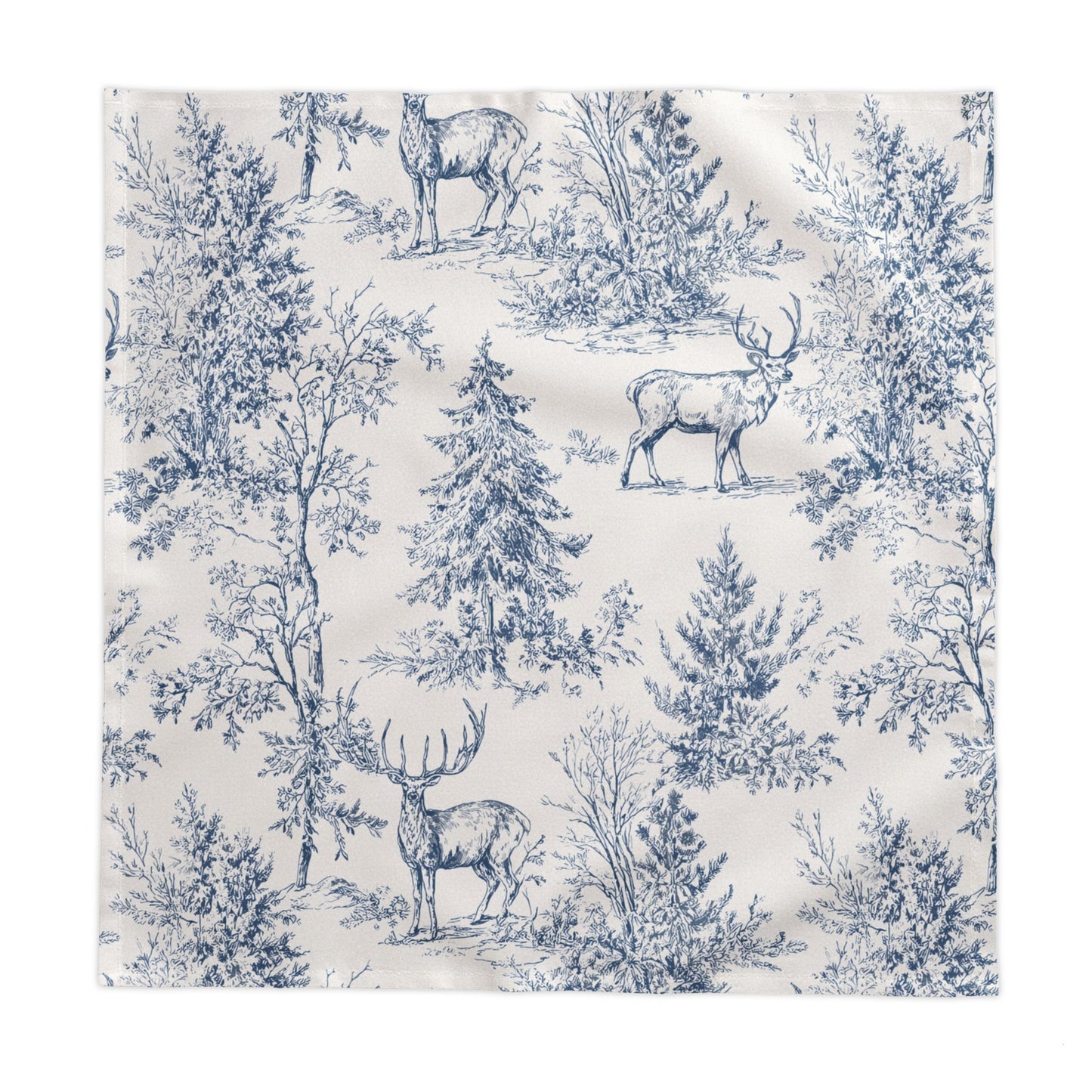 Peppermint’s Winterwood Heirloom Tablecloth — Winter Forest Table Linen for Holiday & Rustic Dining