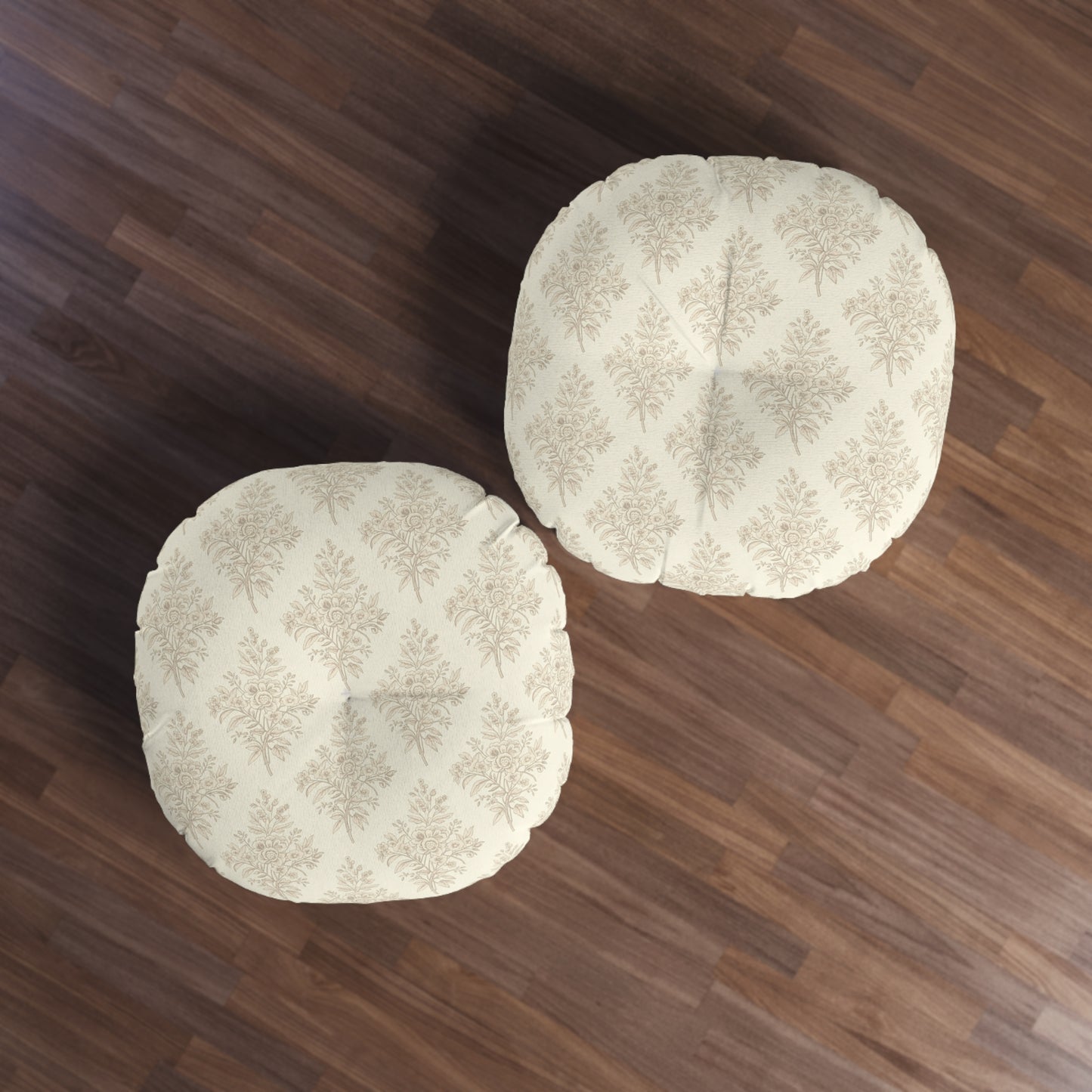 Heirloom Botanical 30” Floor Pillow | Soft Neutral Floral