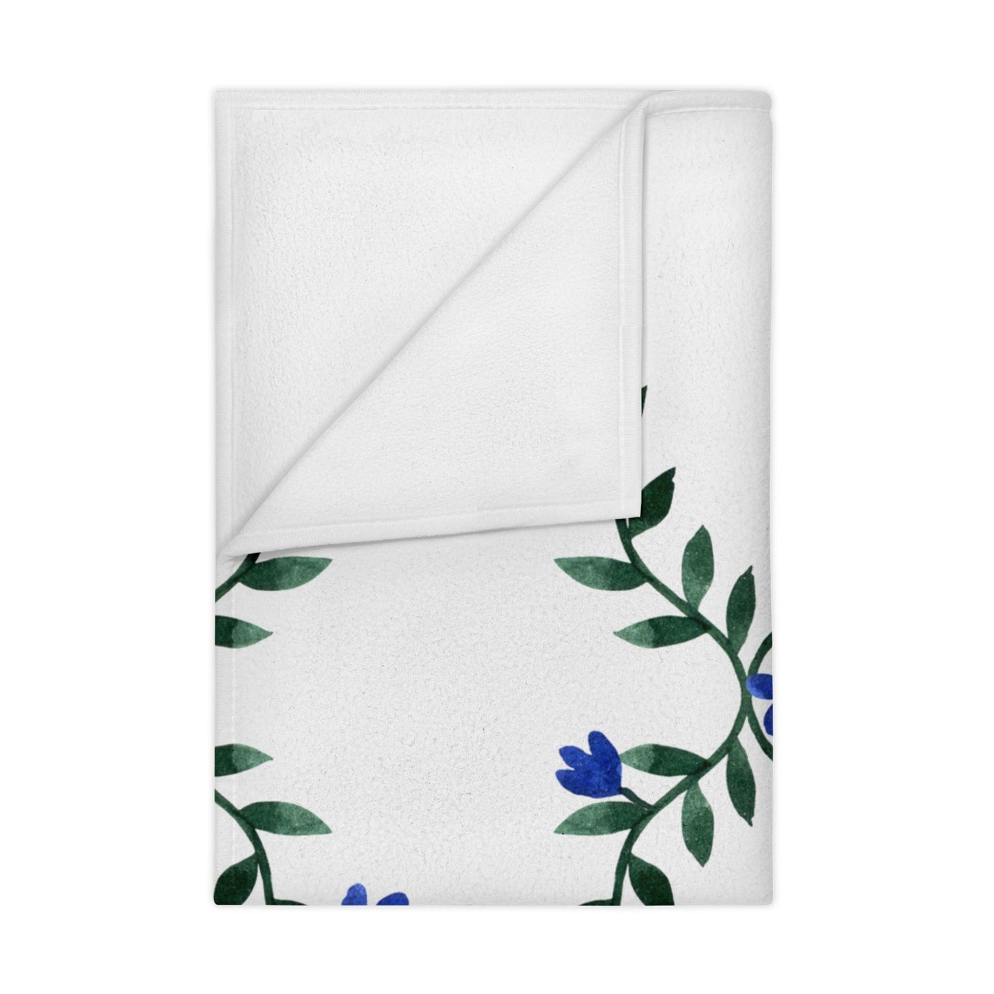 Floral Vine Toddler Blanket — Blue Wildflower Nursery Throw