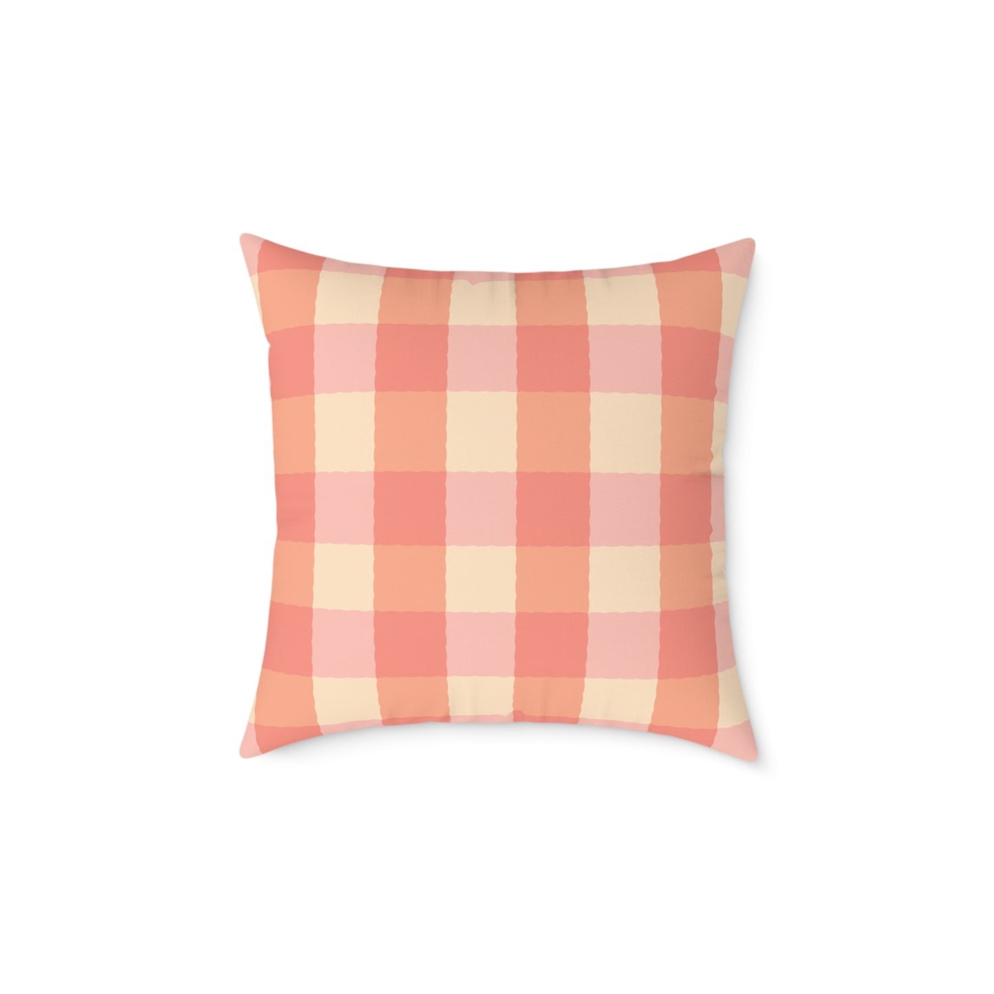 Joyful Gingham Pillow – Coral Pink Checkered Cushion for Cozy, Collected Homes  Layer with Heirloom Plum, Stillwater Check, or any of our art pillows for a warm, welcoming touch. Charming Checkered Throw Pillow, Cozy Home Decor