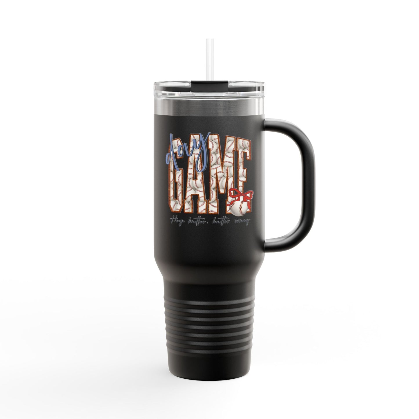40oz Insulated Travel Mug — Boy Mom - Baseball tumbler