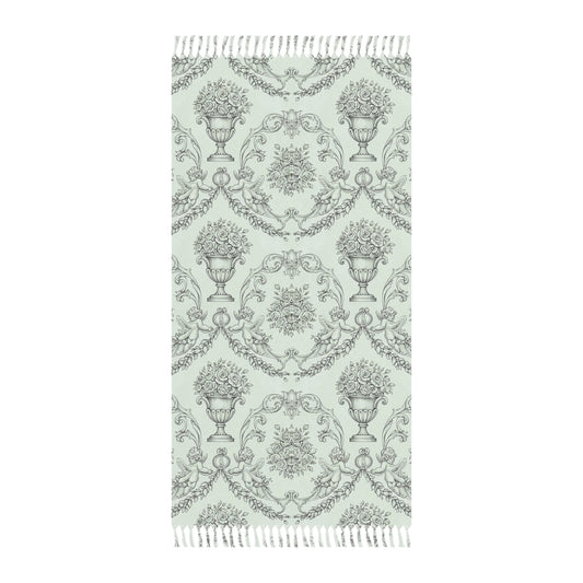 Boho Floral Spring & Summer Blanket Throw – Vintage Urn Pattern Turkish Fringe Towel