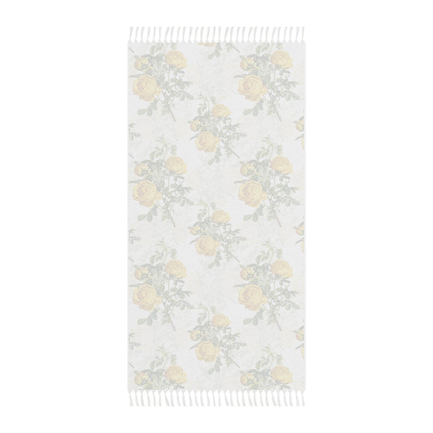 summer throw blanket — Boho Yellow Rose Floral Turkish Fringe Towel