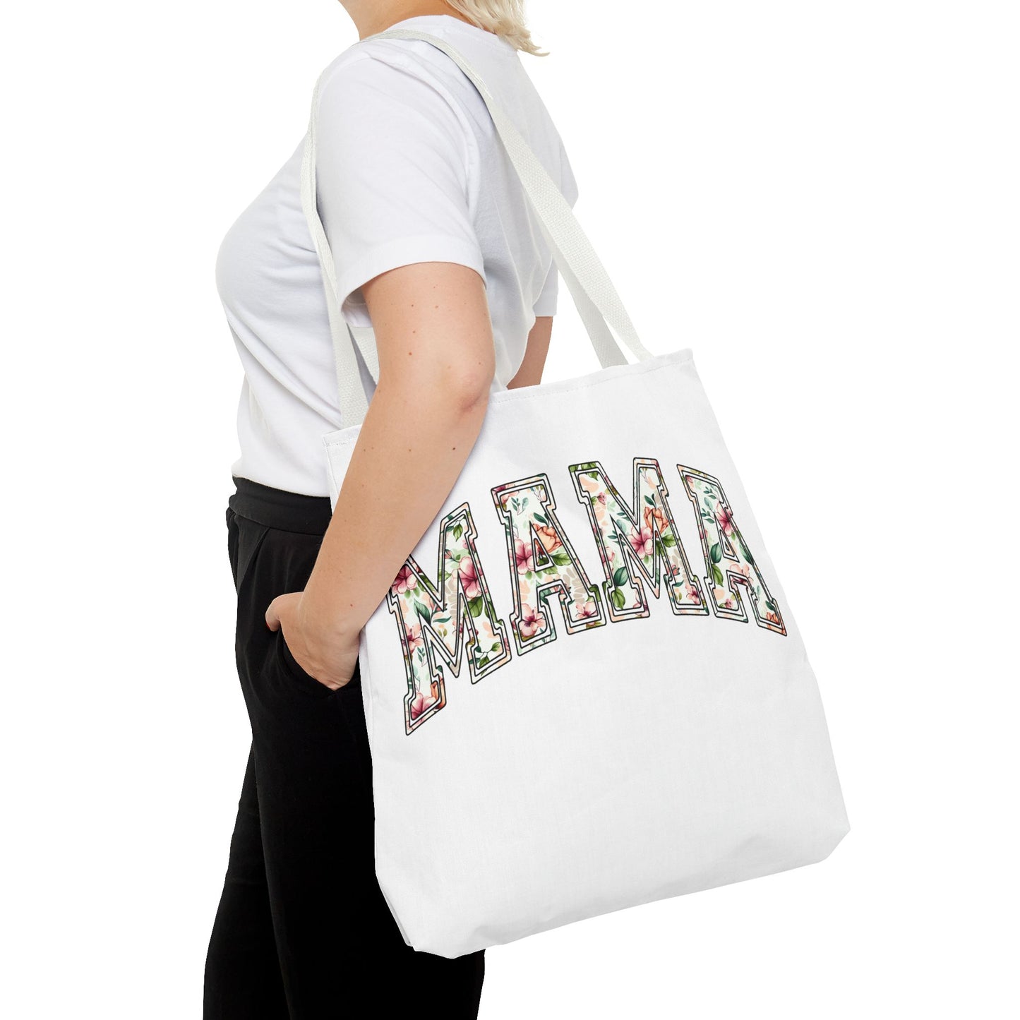 Mama Floral Tote Bag — Floral "MAMA" Canvas Tote, Mother's Day Gift