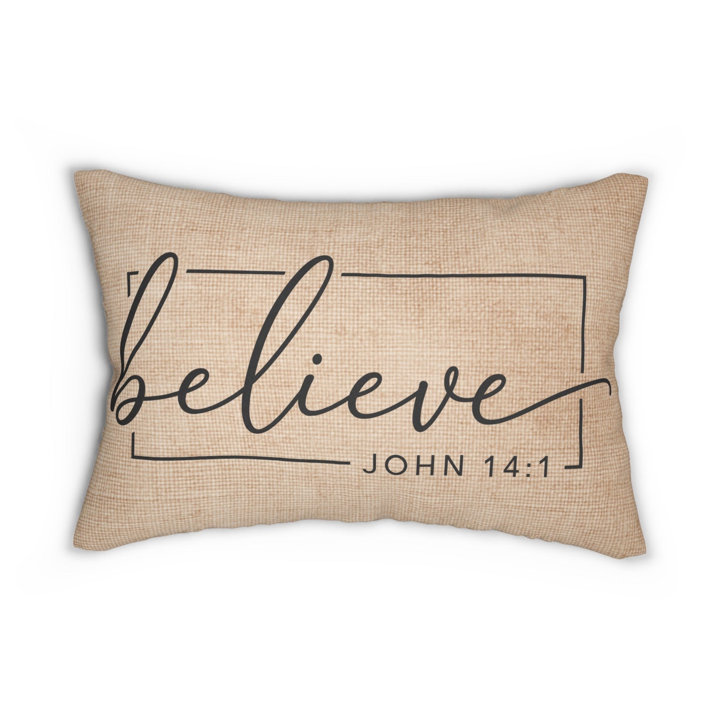 Peppermint’s Faith & Promise Pillows | Neutral Scripture Lumbar Pillows | Christian Home Decor  Believe Lumbar Pillow — John 14:1 Scripture Accent Pillow