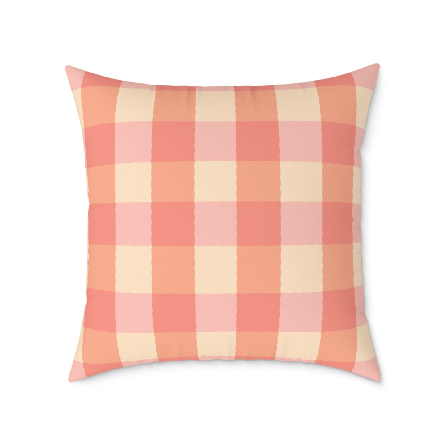 Joyful Gingham Pillow – Coral Pink Checkered Cushion for Cozy, Collected Homes  Layer with Heirloom Plum, Stillwater Check, or any of our art pillows for a warm, welcoming touch. Charming Checkered Throw Pillow, Cozy Home Decor
