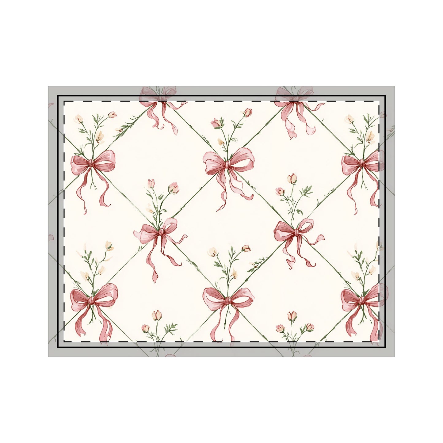 Bow Garden Pillow Sham – Standard & King Sizes | Floral Bow Cotton Bedding