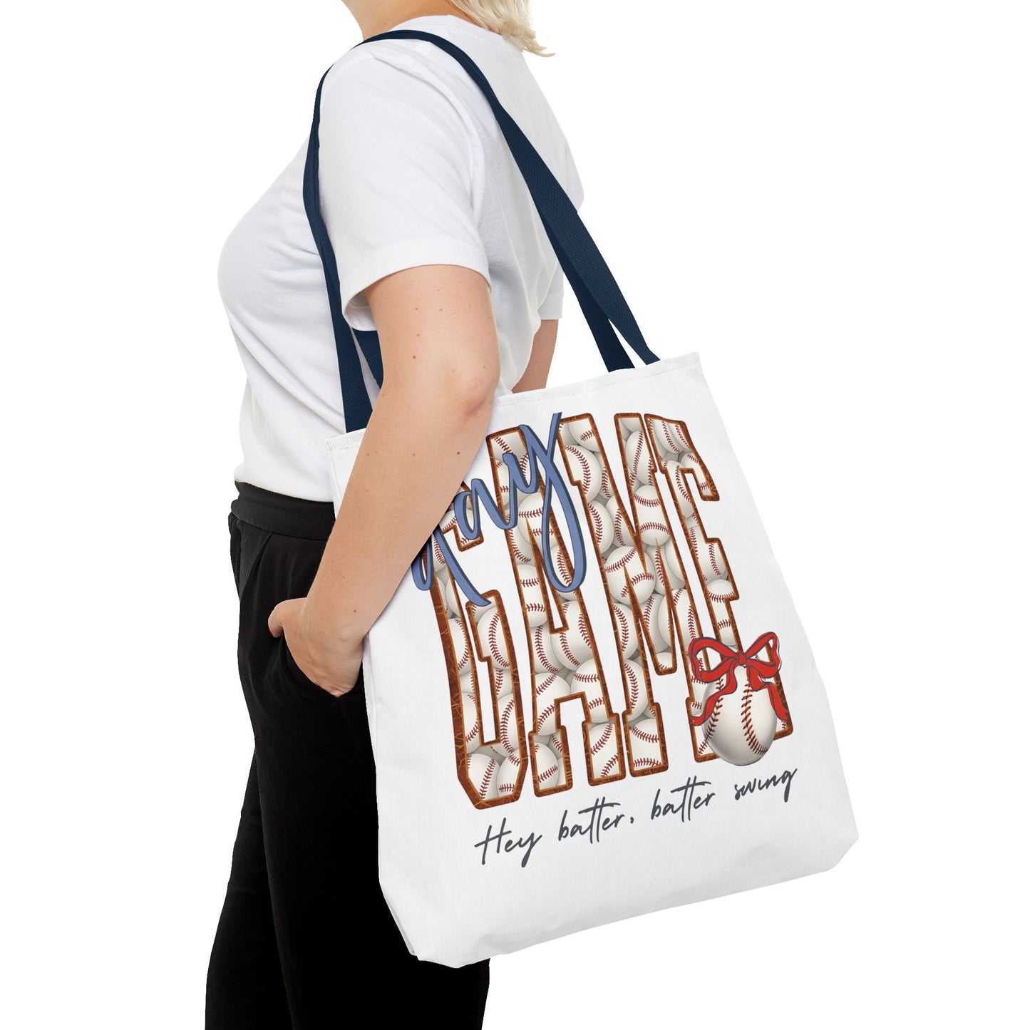 Mom Baseball Tote Bag — 'Hey Batter, Batter Swing'  Canvas Tote