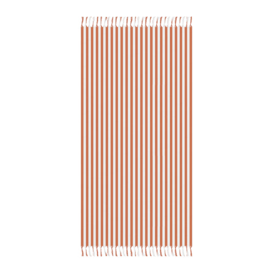 Boho Striped Spring & Summer Blanket Throw — Lightweight Turkish Cotton Fringe Towel