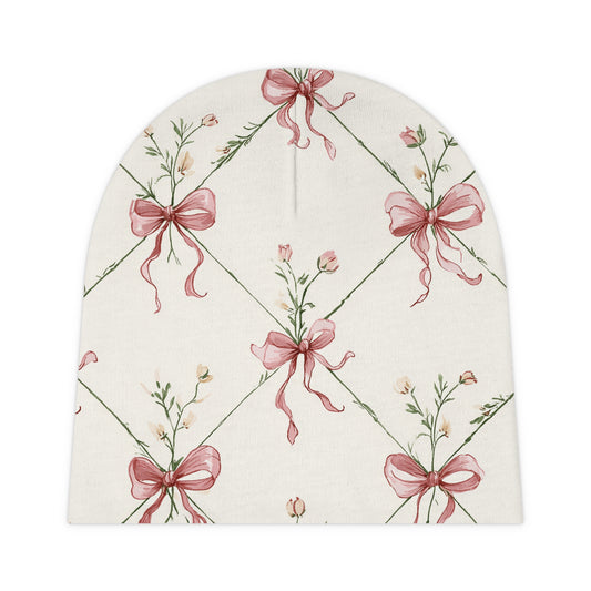 Heirloom Bow Garden Baby Beanie