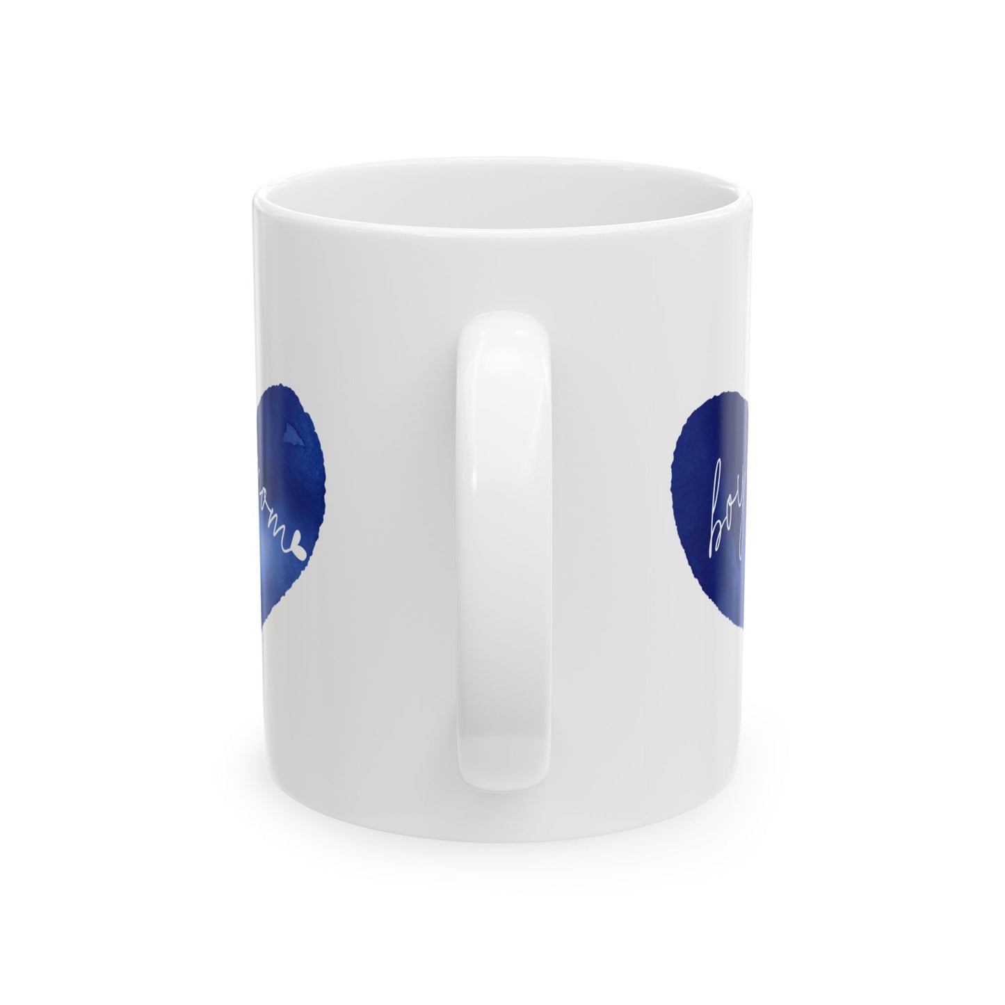 Boy Mom  Blue Heart Ceramic Mug –  Inspirational Coffee Cup (11oz, 15oz)