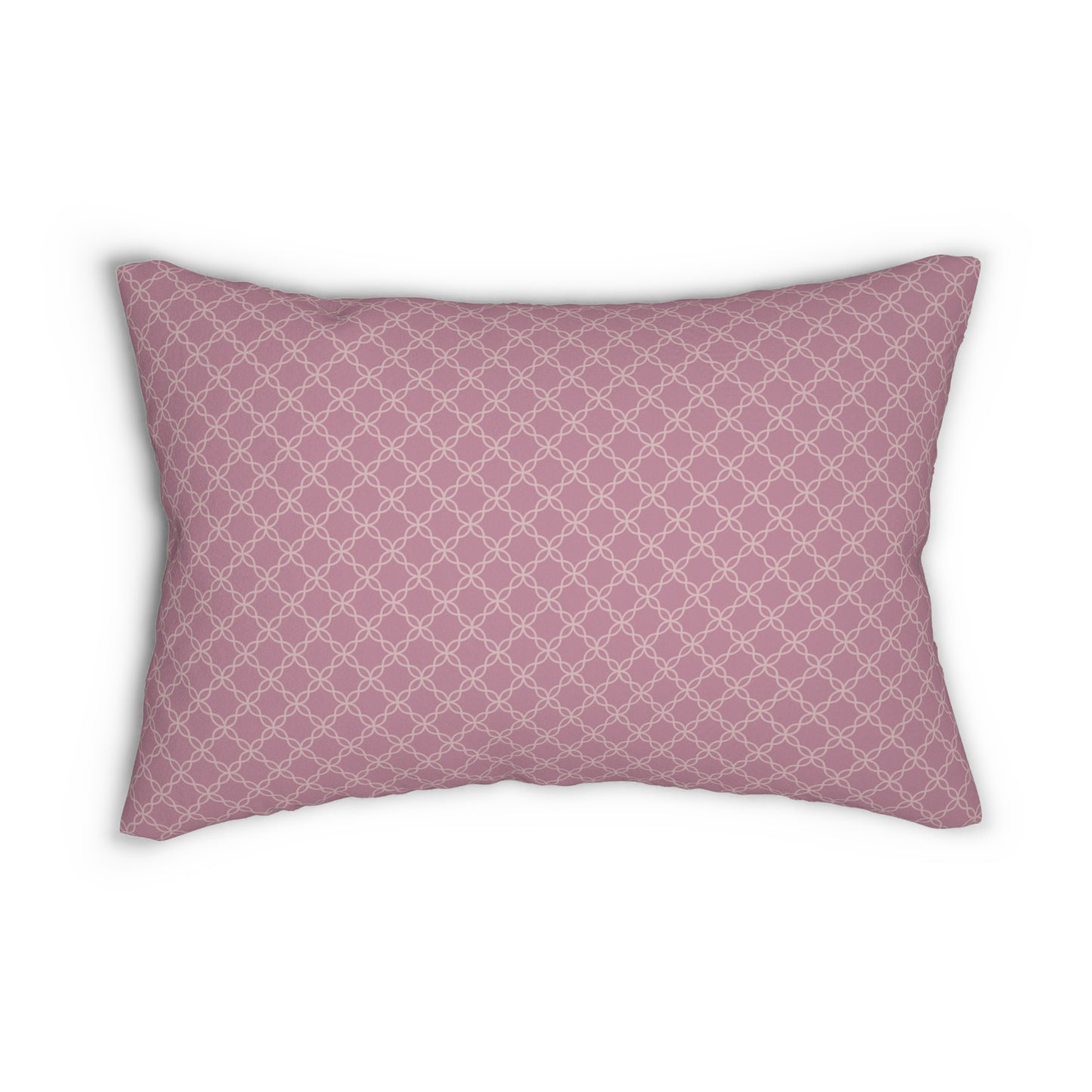 Heirloom Plum Pillow – Soft Purple Lattice Accent for Timeless Layered Style  Pairs beautifully with Joyful Gingham, Stillwater Check, and all Peppermint Pickle art pillows.   Spun Polyester Lumbar Pillow
