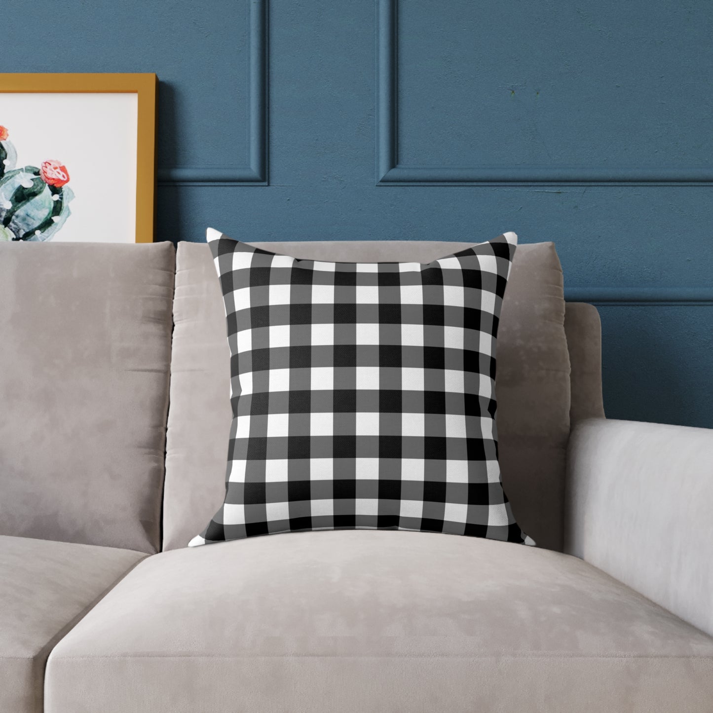 Stillwater Check Pillow – Black Gingham Neutral for Layered Home Styling Pairs beautifully with Joyful Gingham, Heirloom Plum, and all Peppermint Pickle signature prints.