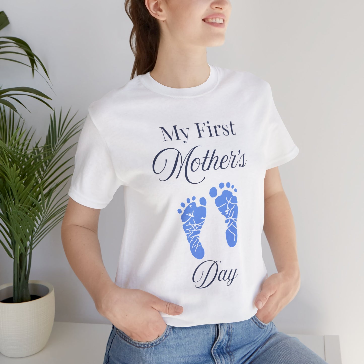 My First Mother's Day T‑Shirt — Baby Footprints New Mom Gift
