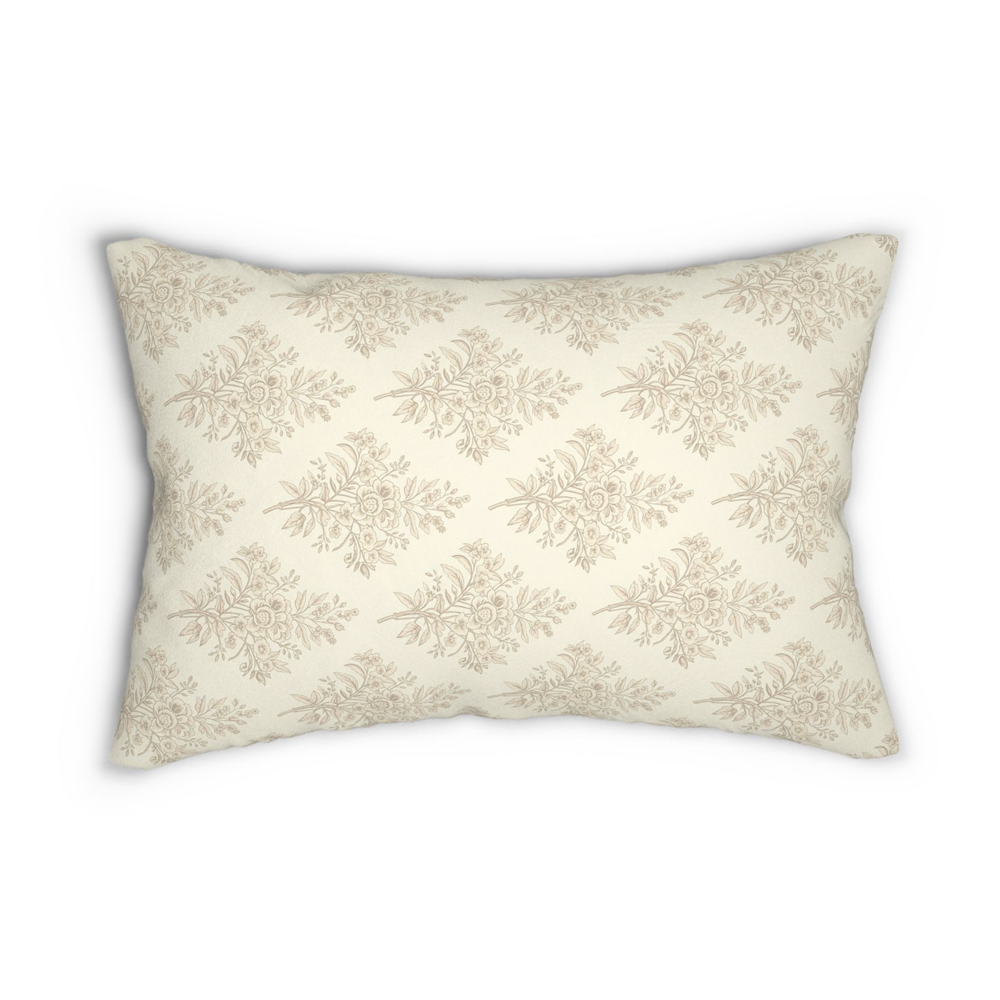 Heirloom Botanical Lumbar Pillow | Soft Neutral Floral Accent