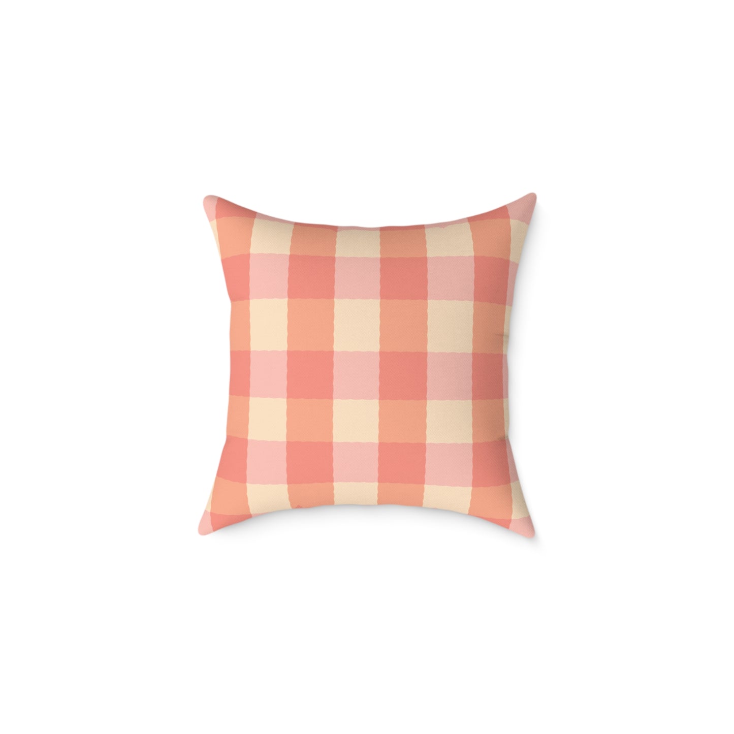 Joyful Gingham Pillow – Coral Pink Checkered Cushion for Cozy, Collected Homes  Layer with Heirloom Plum, Stillwater Check, or any of our art pillows for a warm, welcoming touch. Charming Checkered Throw Pillow, Cozy Home Decor