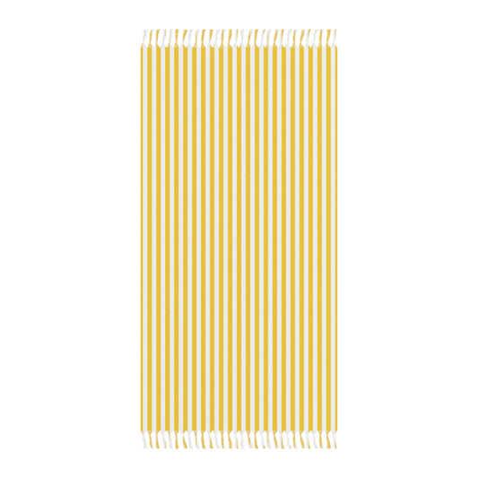 Boho Striped Spring & Summer Blanket Throw — Lightweight Turkish Peshtemal with Fringe