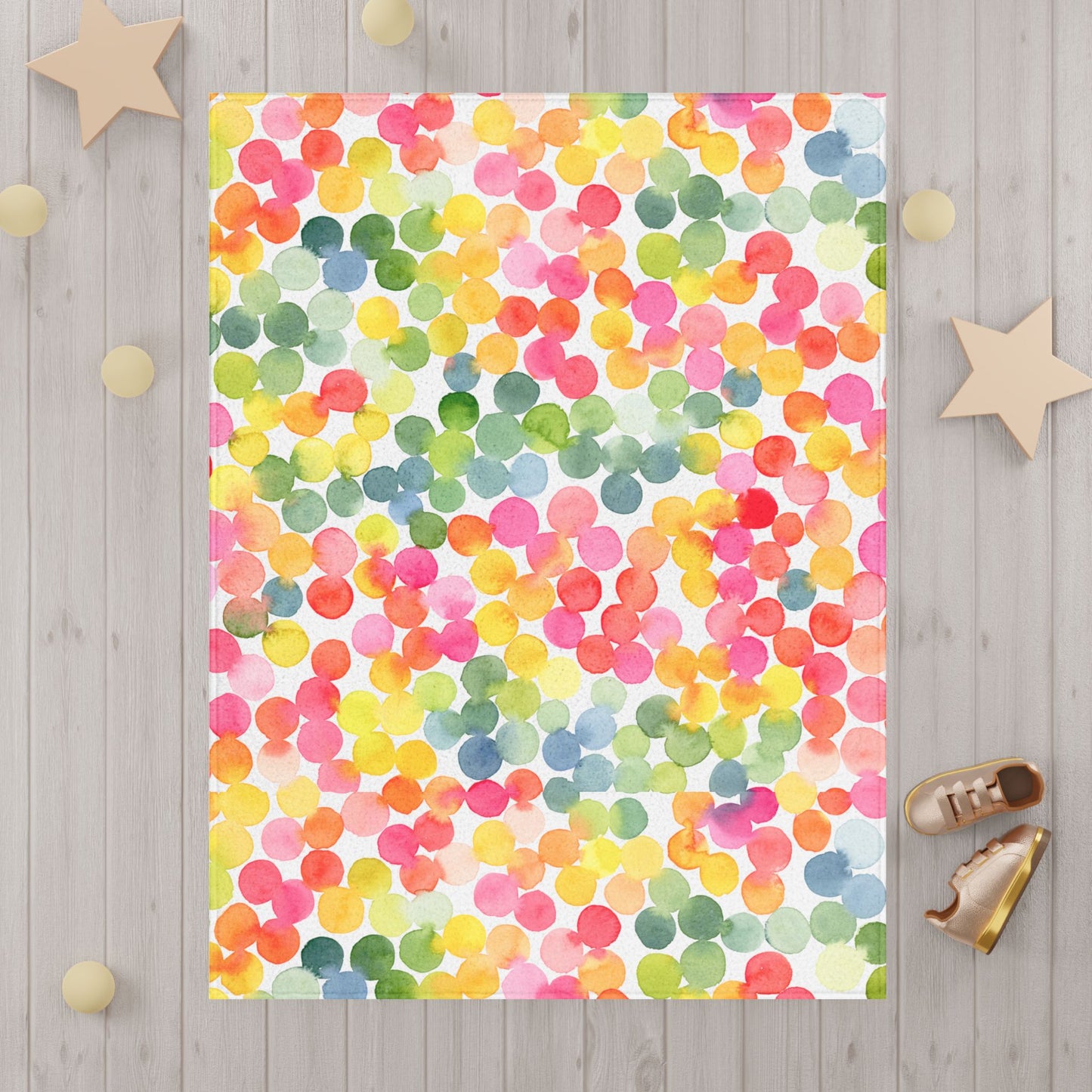 Colorful Confetti Dots Toddler Blanket — Soft Watercolor Baby Throw