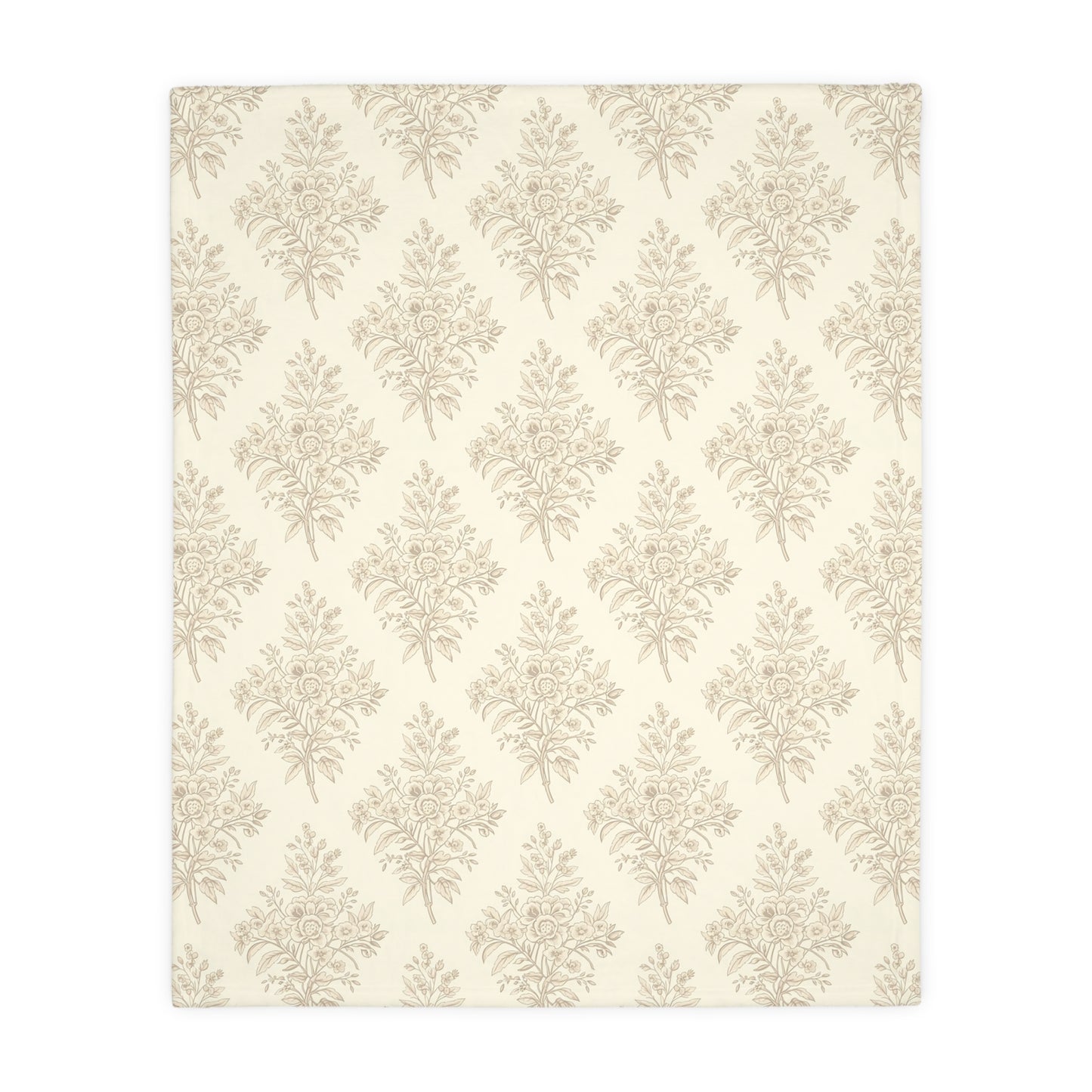 Heirloom Botanical Throw Blanket | Soft Neutral Floral