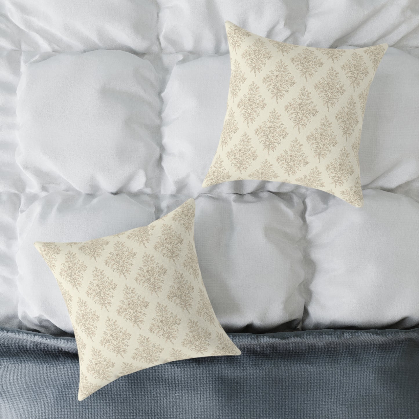 Heirloom Botanical Throw Pillow | Soft Neutral Floral