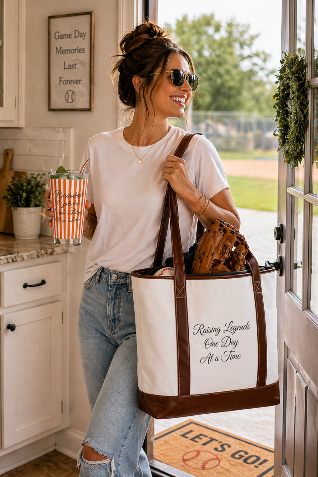 Raising Legends Tote Handbag - "Raising Legends One Day At a Time" Inspirational Mom Tote