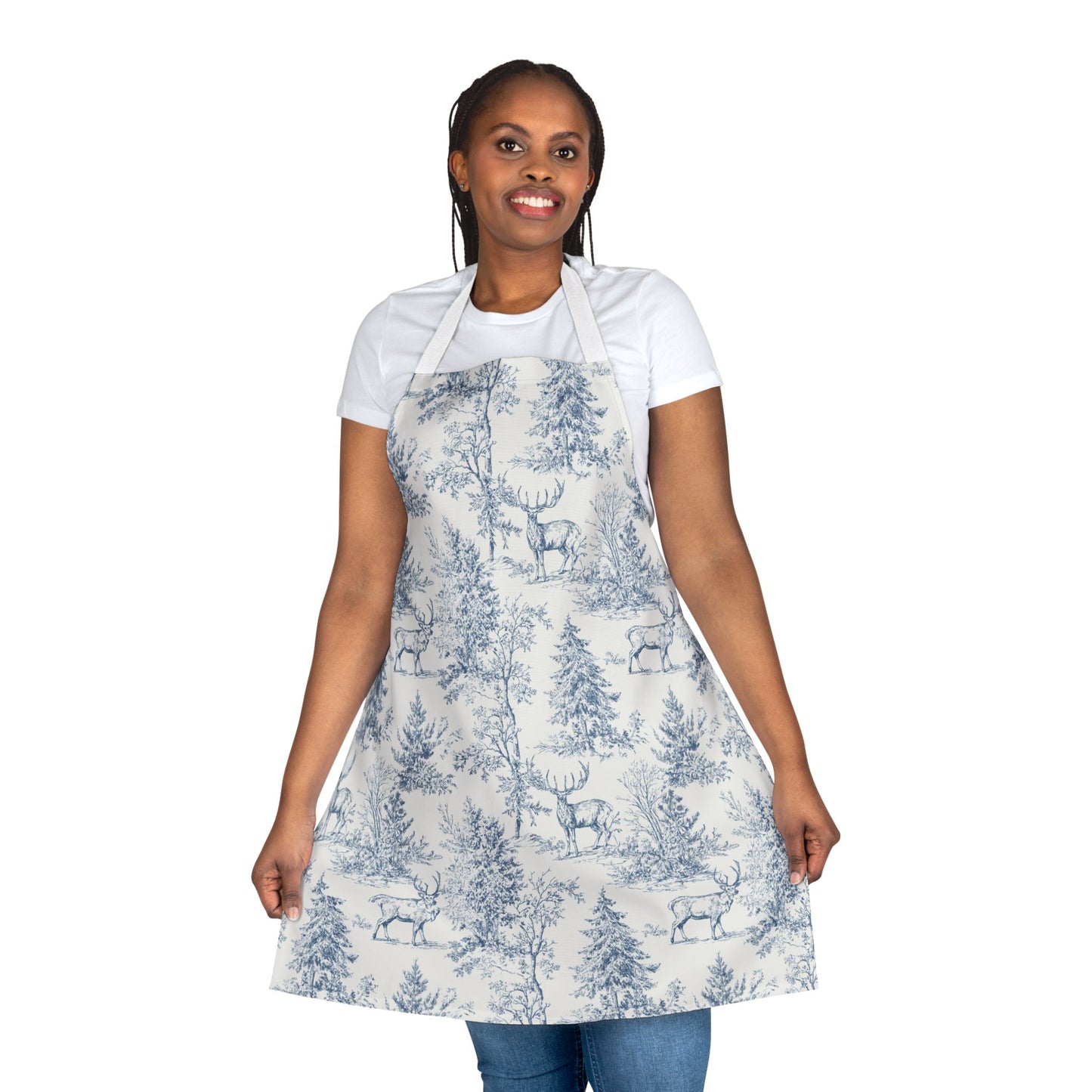 Peppermint’s Winterwood Heirloom Apron– Deer & Pine Forest Cooking Apron