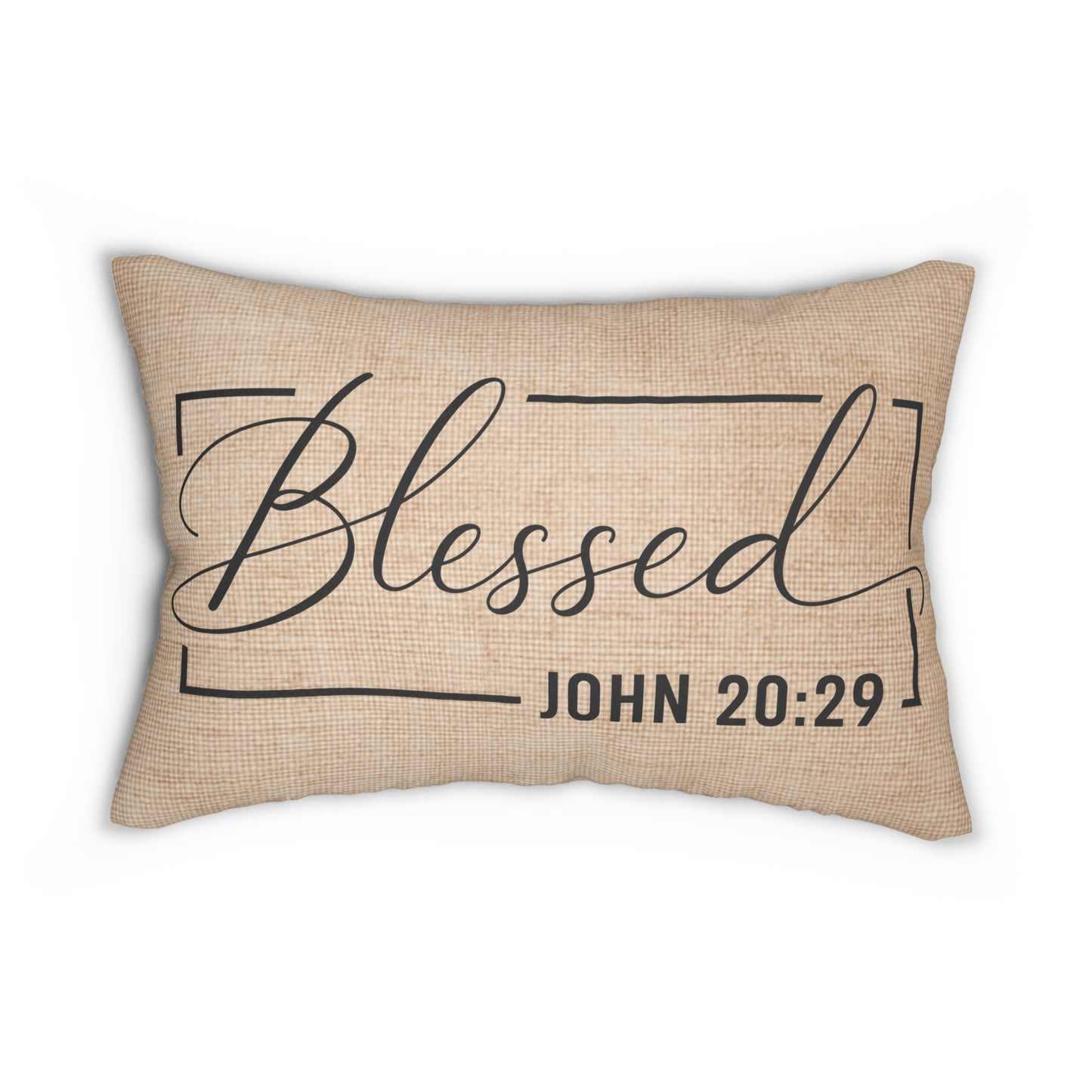 Blessed John 20:29 Lumbar Pillow — Rustic Scripture Home Decor
