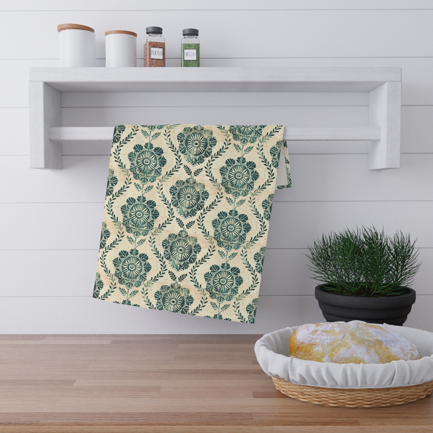 Verdant Medallion Tea Towel