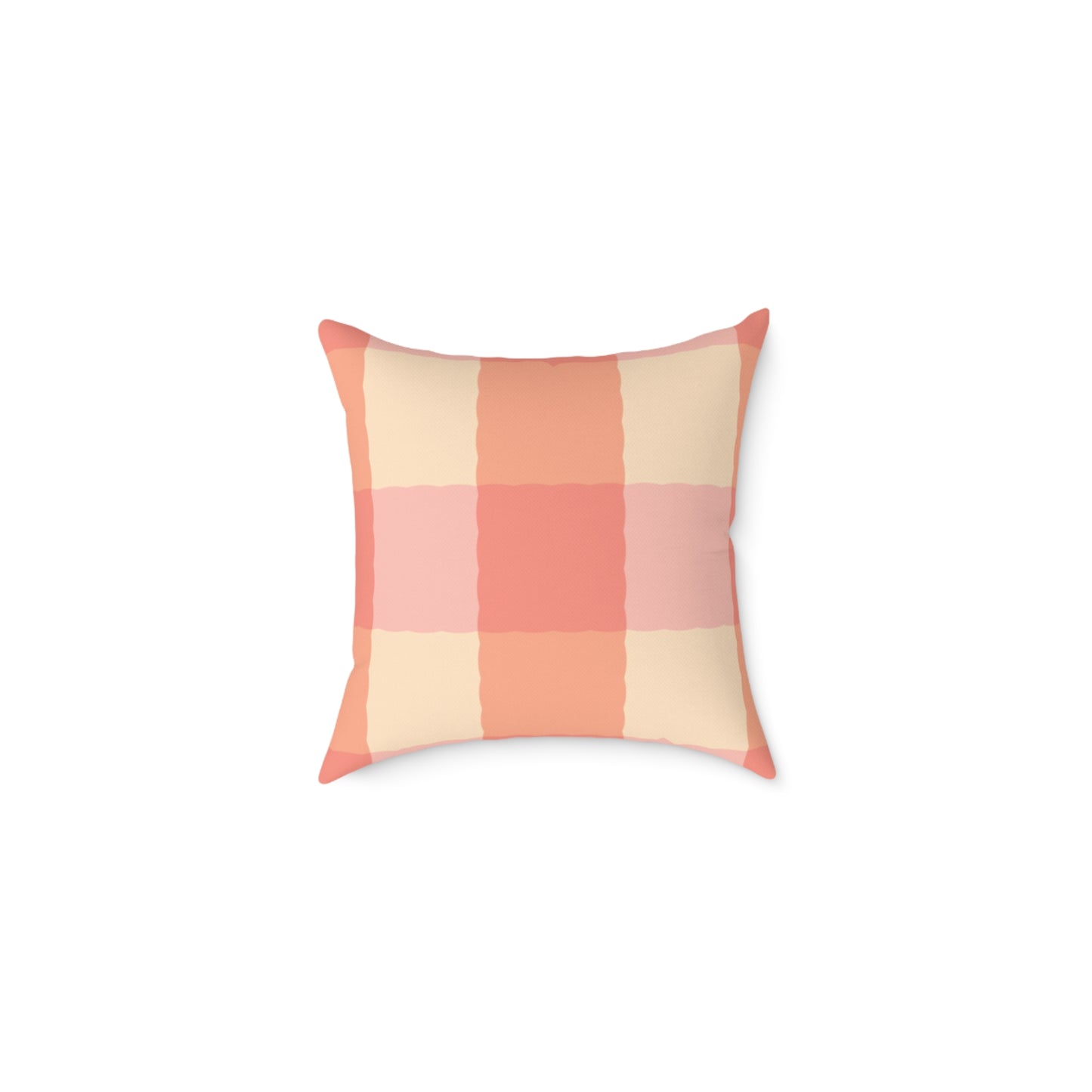 Joyful Gingham Pillow – Coral Pink Checkered Cushion for Cozy, Collected Homes  Layer with Heirloom Plum, Stillwater Check, or any of our art pillows for a warm, welcoming touch. Chic Checkered Pillow